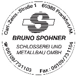 Bruno Spohner Schlosserei und Metallbau GmbH logo